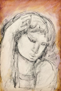 Ragazza triste (tecnica mista, 1973)