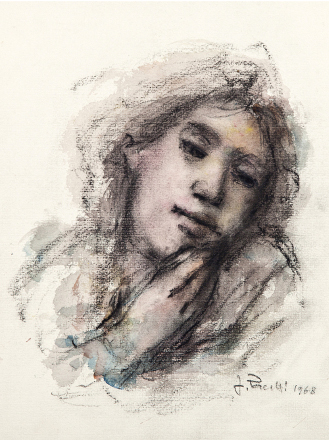 Ragazza (tecnica mista, 1968)