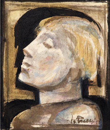 Un volto verso la luce (tecnica mista, 1990)