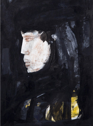 Profilo col nero (tecnica mista, 1990)