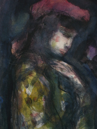 Ragazza col cappello rosso (tecnica mista, 1995)