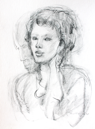 La ragazza con gli occhi verdi (carboncino, 1978)