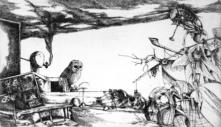 Attesa (acquaforte, 1963, cm 28,5 x 16,7)