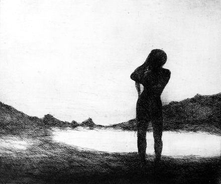 Controluce (acquaforte, 1968, cm 29,7 x 24,8)