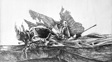 Giorno chiaro d'autunno (acquaforte, 1963, cm 34,4 x 19,3)