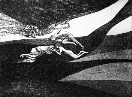 Sogno segreto (acquaforte, 1978, cm 25,8 x 19)