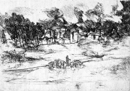 Temporale imminente (acquaforte, 1952, cm 24,3 x 17)