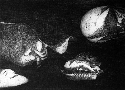 Presto verrà l'alba ad oriente (acquaforte, 1960, cm 29,8 x 21,9)