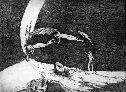 Memoria di un sogno a occhi aperti (acquaforte, 1978, cm 29,1 x 21,5)